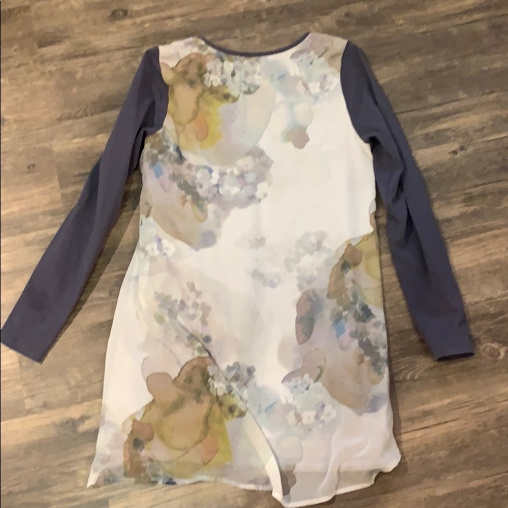 High low silk back tunic top